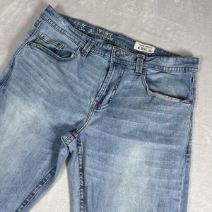 TX Axel Jeans Mens 36X32 Slim Boot Cut Light Wash Blue Denim Double Pockets